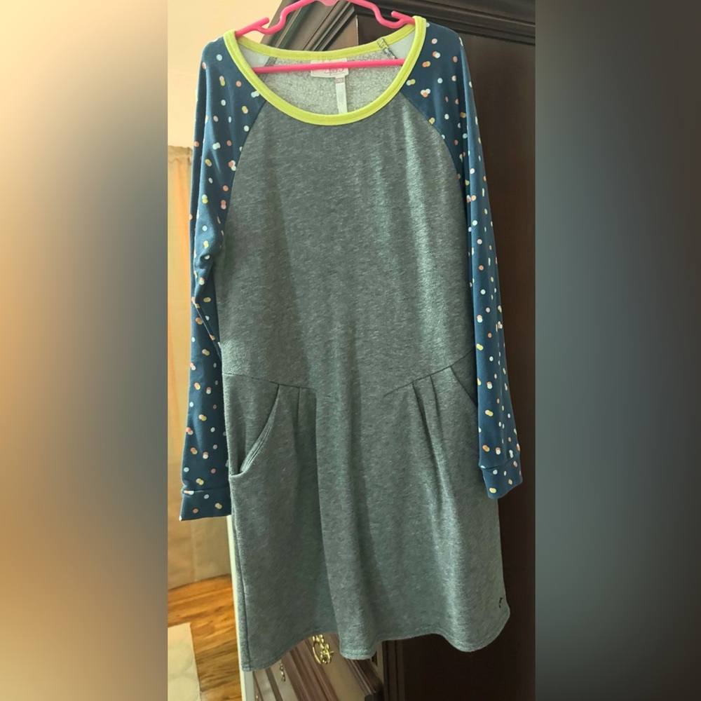 Matilda Jane 435 Gray Dress with Colorful Accents